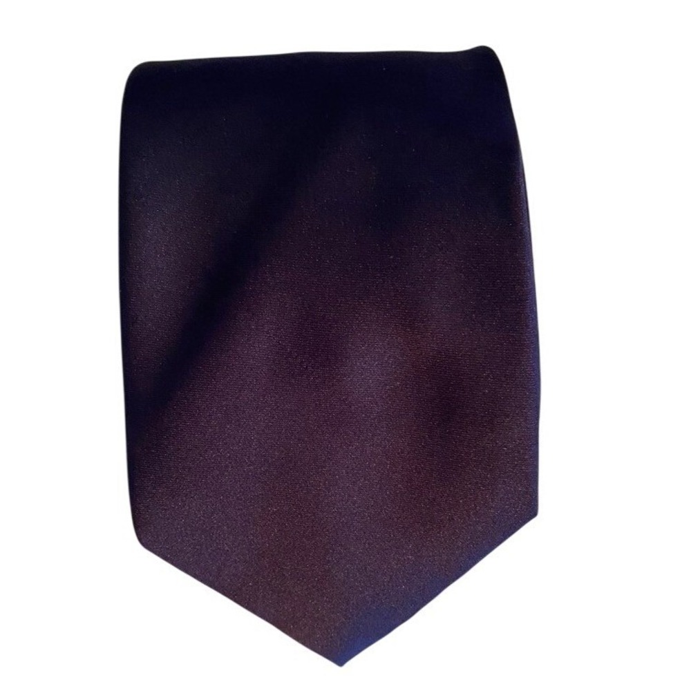 TieMart Mens Eggplant Purple Solid Satin Finish Necktie Formal Wedding Business